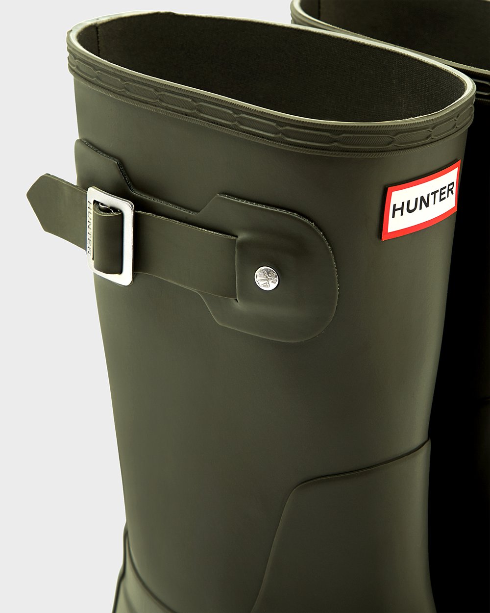 Mens Hunter Short Rain Boots Dark Olive - Original - 0963524-XK